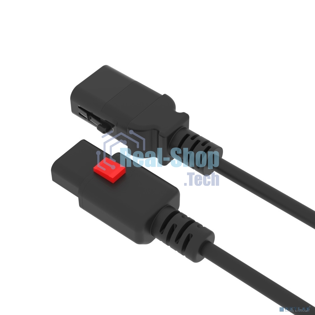 Кабель питания Filum FL-PC-CEE7/7-C13F-C1-1.0-BK с фиксацией, 3х1,0мм, 220В, 10А, черный, 1,0м