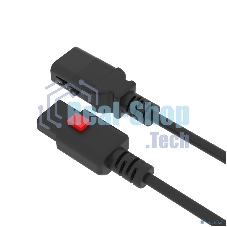 Кабель питания Filum FL-PC-CEE7/7-C13F-C1-1.0-BK с фиксацией, 3х1,0мм, 220В, 10А, черный, 1,0м