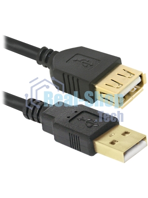 Кабель Defender PRO USB 2.0 кабель удлинительный 1.8м AM/AF, зол.конт, 2фер.фил.
