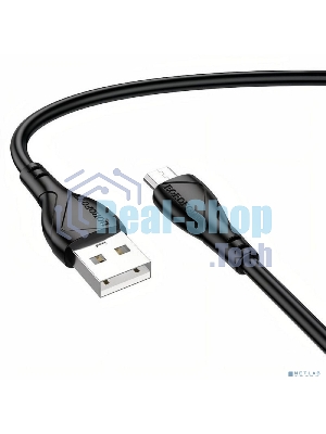 Дата-кабель BOROFONE BX121/USB кабель Micro/1m/2.4A/черный