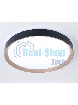 Потолочный светодиодный светильник Ambrella light FZ1326 BK/LWD черный/светлое дерево IP20 60W 3000-6400K D490*80 (ПДУ ИК)