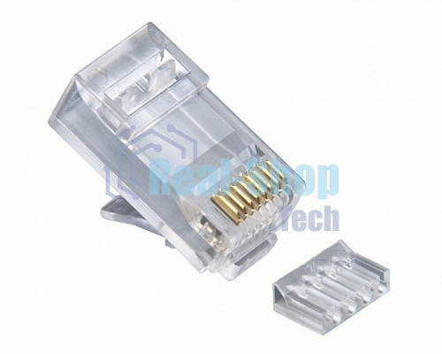Вилка RJ-45 (8P8C) PLUG5UP-INSERT универсальная cat.5e со вставкой, контакты 30 микродюймов