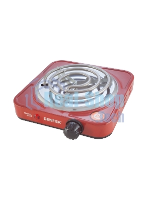 Плита настольная электрическая Centek CT-1508 красный, 1 кВт, ТЭН, конфорки - 1, эмаль, поворотные переключатели