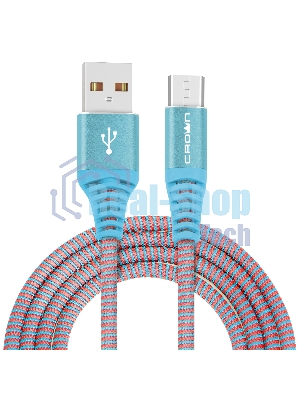 Кабель Crown USB - microUSB CMCU-3102M blue