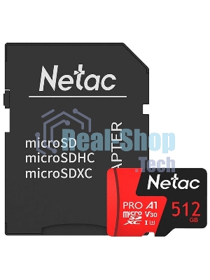 Флеш карта MicroSD card Netac P500 Extreme Pro 512Gb, retail version w/SD adapter