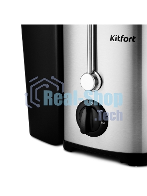 Соковыжималка Kitfort KT-1116 серебристый/черный, центробежная, 600 Вт, 550 мл, механическое