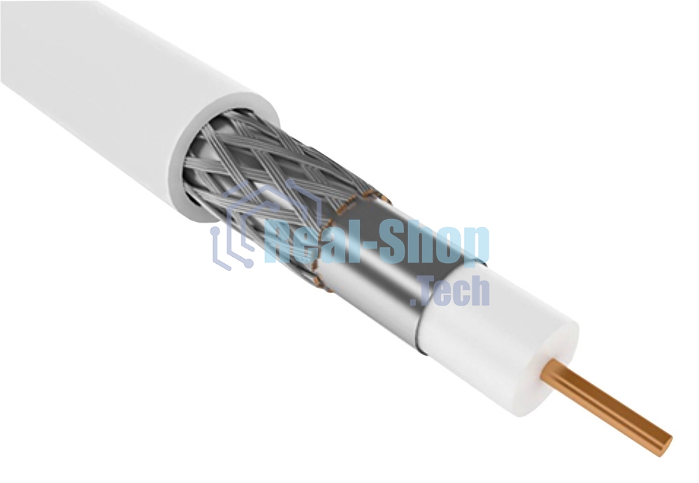 Кабель коаксиальный ITK CC1-R6F1-111-100-G RG-6 F/UTP общий экран 75Om PVC внутренний 100м белый