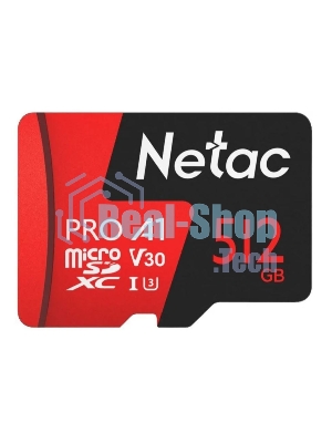 Флеш карта MicroSD card Netac P500 Extreme Pro 512Gb, retail version w/SD adapter