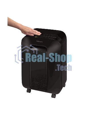 Шредер Fellowes PowerShred LX200 черный (секр.P-4)/перекрестный/12лист./22лтр./скрепки/скобы/пл.карты