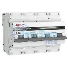 Выключатель автоматический модульный 4п C 100А 10кА ВА 47-100 PROxima EKF mcb47100-4-100C-pro