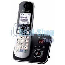 Телефон беспроводной (DECT) Panasonic KX-TG6821RUB черный, автоответчик,определитель номера,телефонный справочник 120 зап.