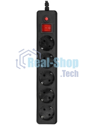 Сетевой фильтр Гарнизон EHLB-1, 5 р, 10А 1.8 м черный