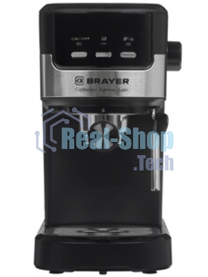 Кофеварка рожковая BRAYER BR1112 черный, исп. кофе - молотый, 1.2 л, 1100 Вт, 20 бар