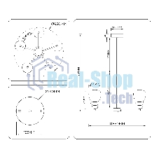 Люстра Ambrella light LH53164/5 SB/WH бронза/белый 40W 3000K D650*900