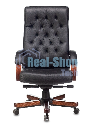 Кресло Бюрократ T-9928WALNUT черный, кожа