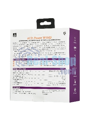 Автомобильная беспроводная зарядка-держатель с QC ACD 15Вт, 5В/2А~12В/1,5А RTL