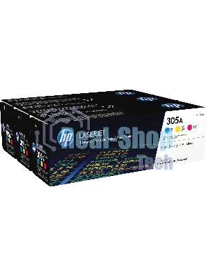 Картридж лазерный набор HP CF370AM № 305A голубой/пурпурный/желтый CLJ M451 (CE411A+CE412A+CE413A)