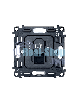 Механизм компьютерной розетки Ambrella Volt RJ-45 (8P8C) CAT6 с автоматической защитной шторкой QUANT VM188