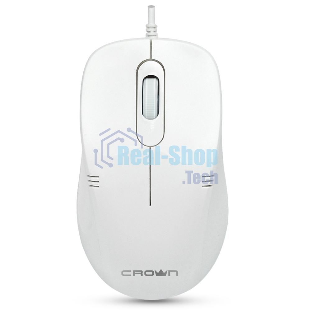 Мышь проводная Crown CMM-502 белый, 1000 dpi, USB, кнопки - 3