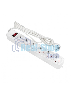 Сетевой фильтр EKF UFP10-375-6-03 6x3 м 10А/2,2 кВт с выкл. c/з ПВС 3х0,75 Блокбастер EKF PROxima