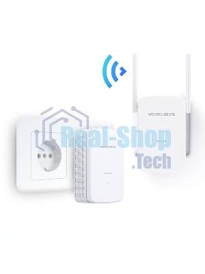 Комплект гигабитных Wi-Fi адаптеров Mercusys Powerline AV1000 Powerline kit with 300Mbps Wi-Fi, plug and play, up to 300 meters over an existing electrical circuit, the kit includes a MP510 and a MP500.