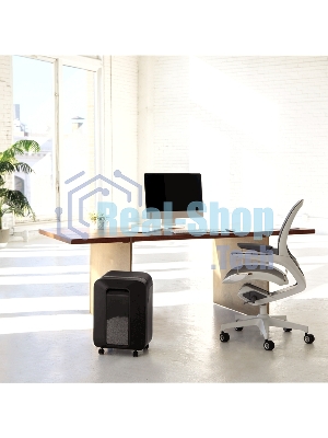 Шредер Fellowes PowerShred LX200 черный (секр.P-4)/перекрестный/12лист./22лтр./скрепки/скобы/пл.карты