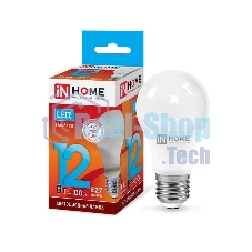 Лампа светодиодная LED-A60-VC 12Вт 230В E27 4000К 1080лм IN HOME 4690612020242