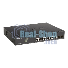 Коммутатор D-Link DGS-1100-10MPPV2/A3A, L2 Smart Switch with 8 10/100/1000Base-T ports and 2 1000Base-X SFP ports (6 PoE ports 802.3af/802.3at (30 W), 2 ports 802.3af/802.3at/802.3bt (90W), PoE Budget 242 W).8K