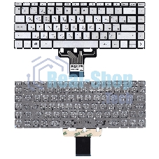 Клавиатура для ноутбука HP Pavilion x360 14-cd0000 серебристая с подсветкой