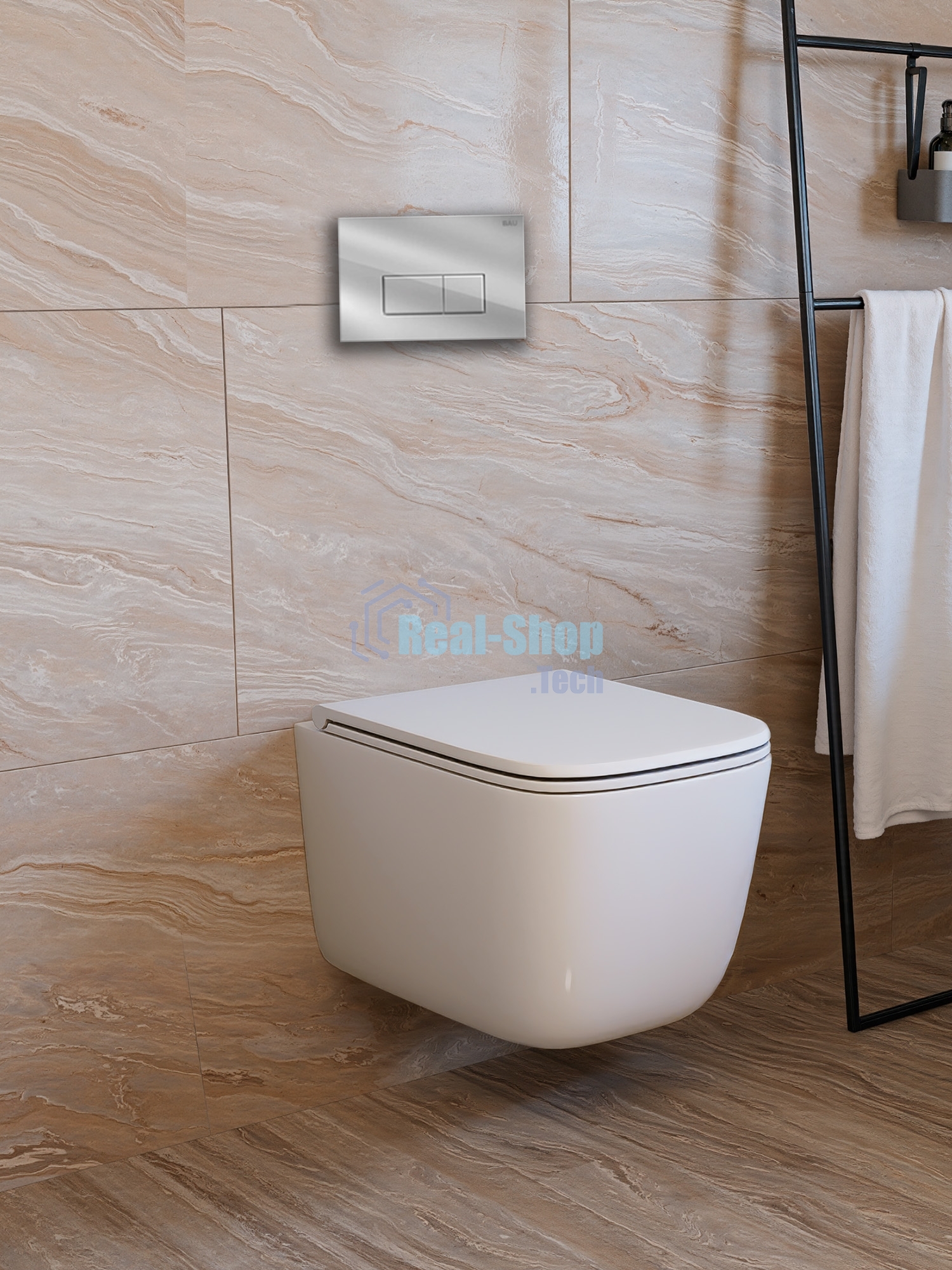 Инсталляция с унитазом комплект BAU PRO 6 в 1: унитаз подвесной безободковый торнадо Bau Dream 51х35, быстросъемное сиденье микролифт, кнопка смыва BAU Hotel, хром