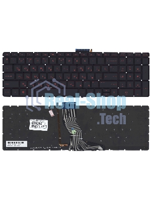 Клавиатура для ноутбука HP Omen 17-W000 черная с красной подсветкой