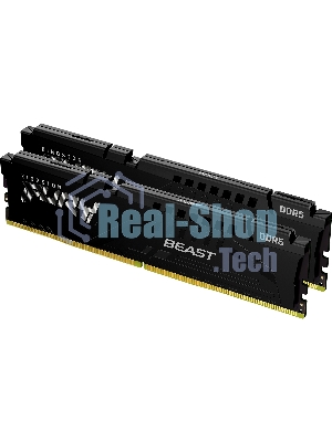 Оперативная память Kingston Fury Beast, DDR5, 32Gb (2x16GB), 6000MHz, CL30, DIMM, с радиатором, черный