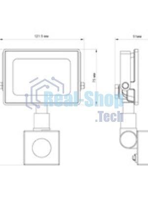 Прожектор Ultraflash LFL-3002S C02 черный (LED прожектор с датчиком, 30 Вт, 230В, 6500К)