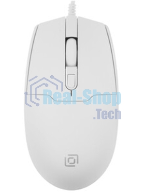 Мышь проводная Oklick 147M белый, 2000 dpi, USB, кнопки - 4