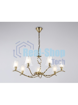 Люстра Ambrella light LH57093/7 BS/FR латунь/белый матовый E14/7 max 40W D840*790