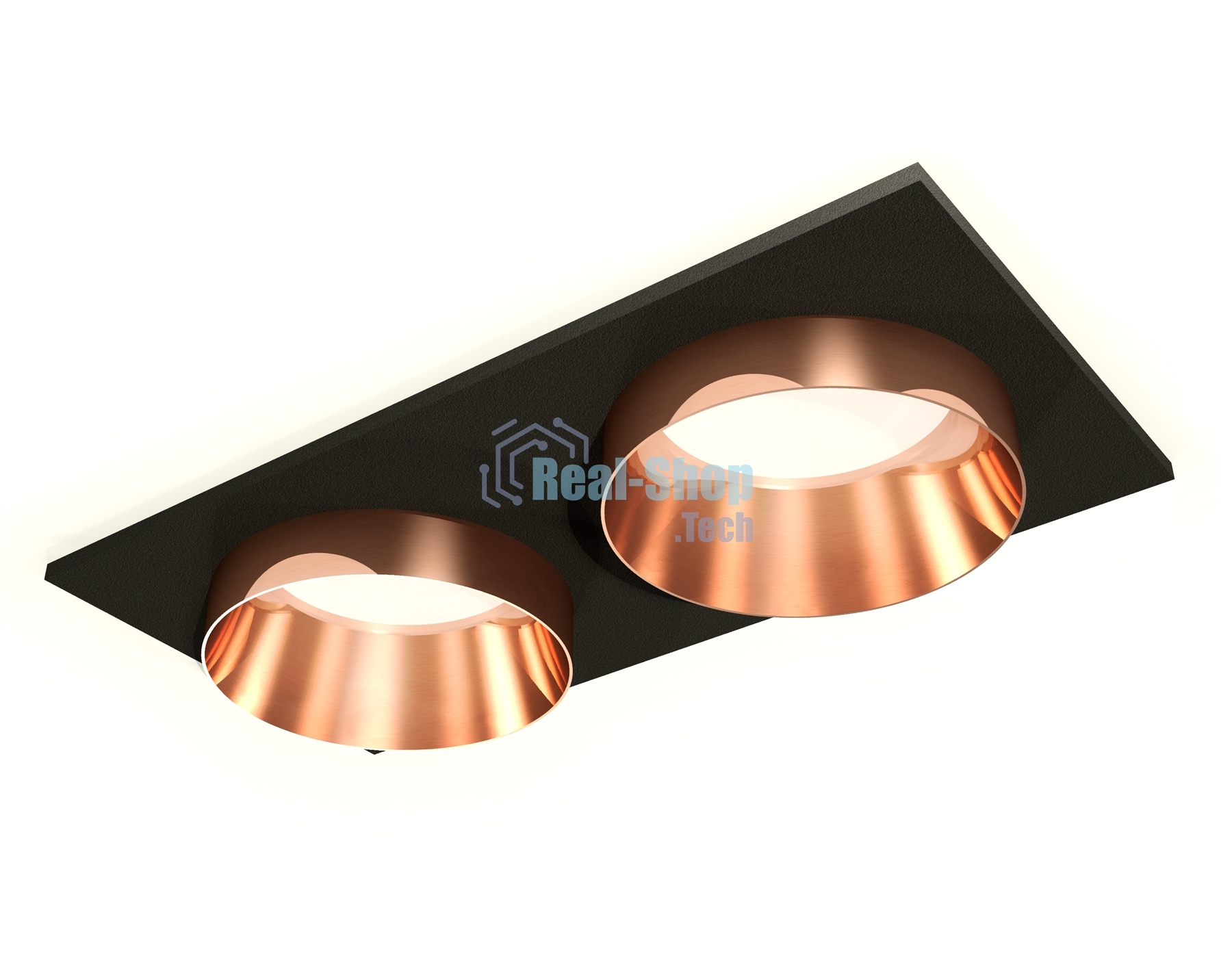 Комплект встраиваемого светильника Ambrella light XC6526025 SBK/PPG черный песок/золото розовое полированное MR16 GU5.3 (C6526, N6135)