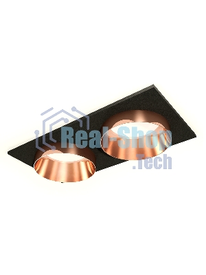 Комплект встраиваемого светильника Ambrella light XC6526025 SBK/PPG черный песок/золото розовое полированное MR16 GU5.3 (C6526, N6135)