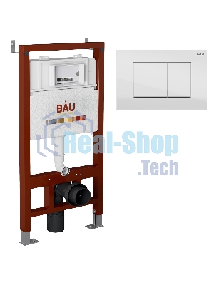 Комплект BAU 6 в 1: инсталляция BAU PRO, унитаз подвесной торнадо Bau Dream Hurricane-2, сиденье дюропласт микролифт, клавиша BAU Stil, белый глянец