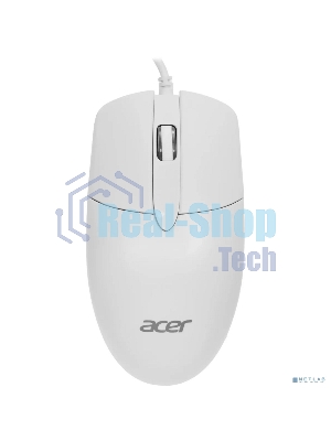 Мышь проводная Acer OMW300 белый, 1200 dpi, USB, кнопки - 3
