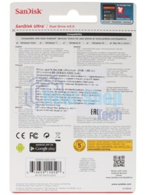 Флешка USB SanDisk DD3 Ultra (SDDD3-032G-G46), 32Gb, USB 3.0/microUSB, R/W 130/30, черный