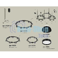 Светильник Ambrella light XR92092010/22 SBK/PBK/FR черный песок/черный полированный/белый матовый GX53