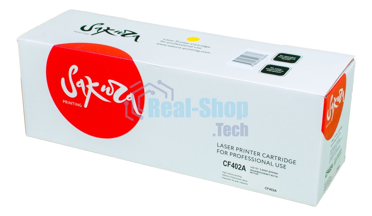 Картридж лазерный Sakura CF402A для HP Color LaserJet Pro M252n/M252dn/MFP277dw/277n, желтый, 1400 к.
