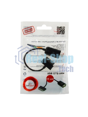 Кабель Gembird/Cablexpert USB 2.0 OTG, USBAF/BM30pin, для планшетов Samsung, 0.15м, пакет