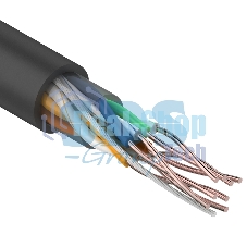 Кабель UTP Rexant 4PR 24AWG, CU (медь), cat.5e, 100 МГц, PE, черный, OUTDOOR, бухта 25 м