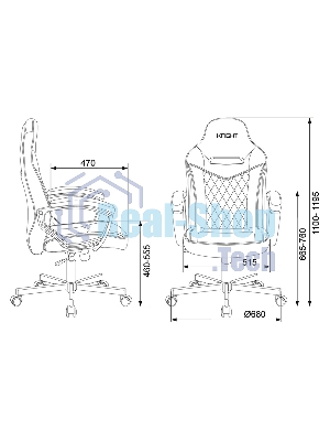 Кресло Бюрократ VIKING 6 KNIGHT B FABRIC черный, ткань, 120 кг, механизм качания