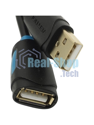 Кабель-удлинитель Vention USB 2.0 AM/AF - 1м черный