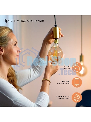 Лампа светодиодная филаментная Gauss Smart Home DIM E14 C35 4,5 Вт 1/10/40