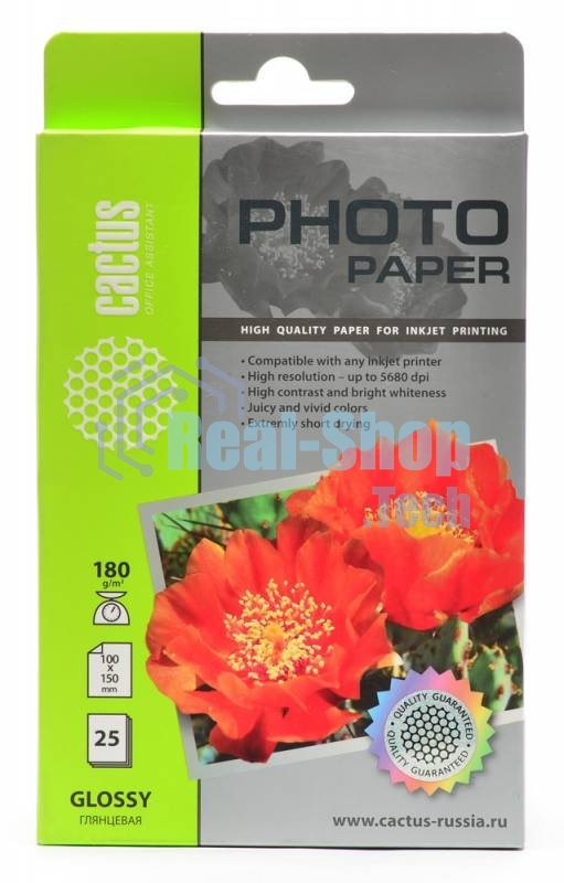 Фотобумага Cactus CS-GA618025 глянцевая A6 180 г/м2 25 листов