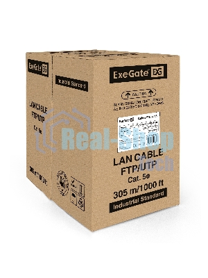 Кабель ExeGate FTP 4 пары кат.5e медь, 24AWG, экран, бухта 305м, оранжевый, LSZH