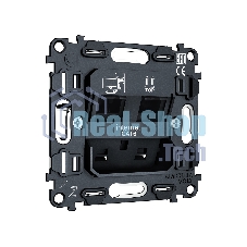 Механизм компьютерной двойной розетки RJ-45 (8P8C) CAT6 с автоматической защитной шторкой QUANT VM189